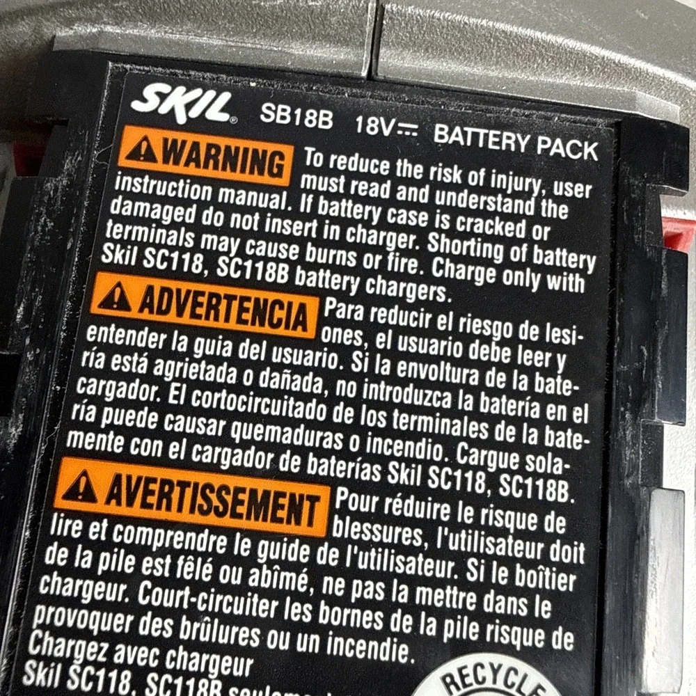 SKIL Genuine 18 Volt Battery OEM Ni-Cd Replacement Power Pack 18v SB18C NICE